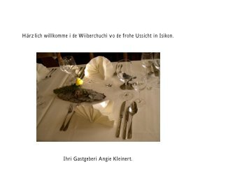 Ihri Gastgeberi Angie Kleinert. - Restaurant zur Frohen Aussicht, Isikon