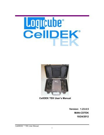 CellDEK TEK Users Manual - Logicube