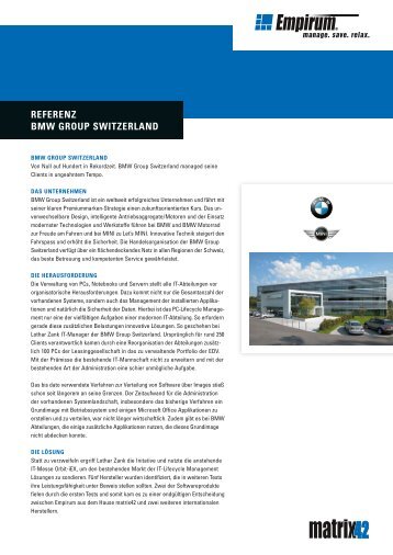REFERENZ BMW GROUP SWITZERLAND - Matrix42