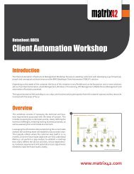 Client Automation Workshop – Free BBCA Health Check - Matrix42