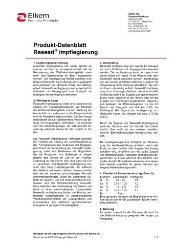 Produkt-Datenblatt Reseed - Elkem