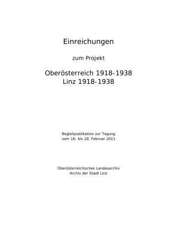 Die Sozialdemokratie in Oberösterreich 1918 – 1934