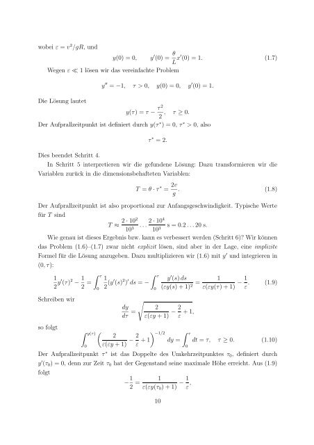 Mathematische Modellierung mit Differentialgleichungen