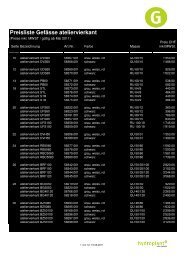 Preisliste Gefässe ateliervierkant