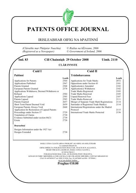 2110 - Irish Patents Office