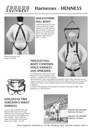 Harnesses – HENNESS - Total Height Safety (Australia)