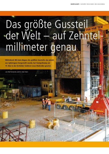 Das größte Gussteil der Welt – auf Zehntel ... - Siempelkamp