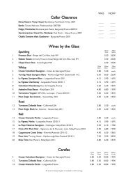 The Farm House Wine List - Elite Pubs