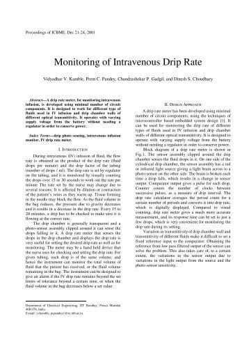 Monitoring of Intravenous Drip Rate - Department of Electrical ...