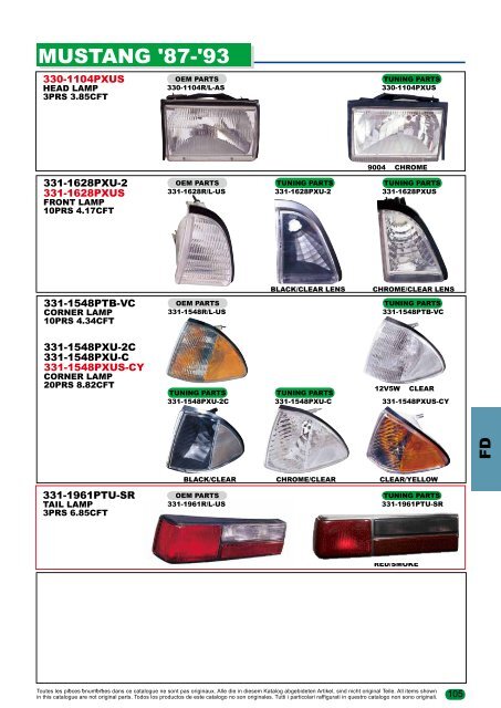 fusion '06 laser 4d '94 mondeo '01 mc mountaineer '98 - Depo