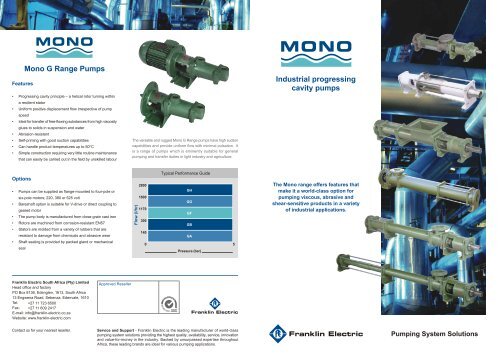 Mono G Ranage MONO G Range Industrial Pumps.pdf - Franklin Electric