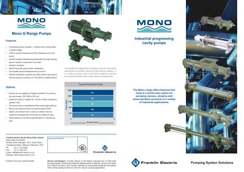 MONO G Range Industrial Pumps.pdf - Franklin Electric