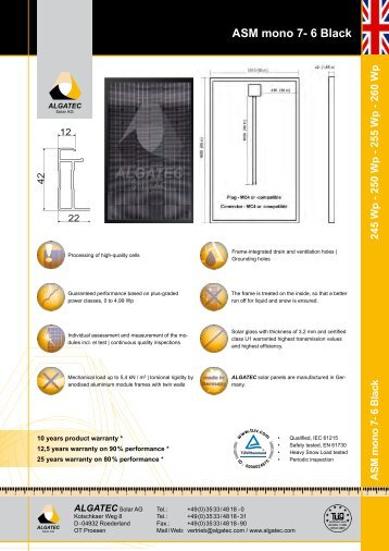 Data sheet ASM mono 7-6 Black - ALGATEC Solar AG