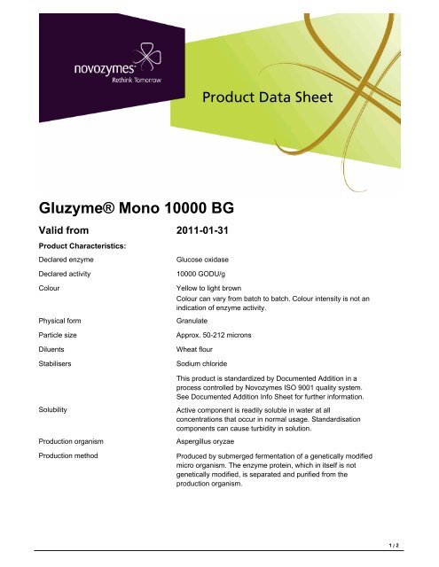 Gluzyme® Mono 10000 BG - Brenntag