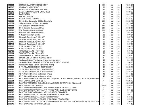 Kendall-Covidien 2009 Price List - Clarkson Laboratory and Supply