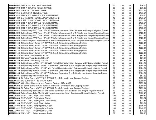 Kendall-Covidien 2009 Price List - Clarkson Laboratory and Supply