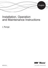 Installation, Operation And Maintenance Instructions - Mono Pumps