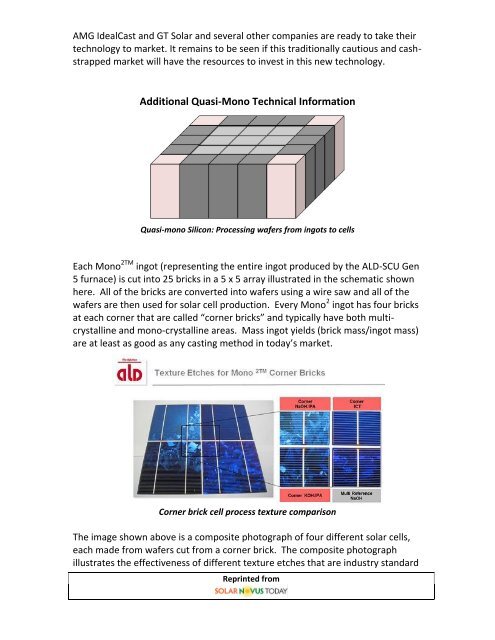 Quasi-mono Silicon: The best of both worlds