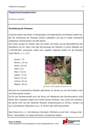 Pappmascheeplaneten - Kindergarten und Schule in Südtirol