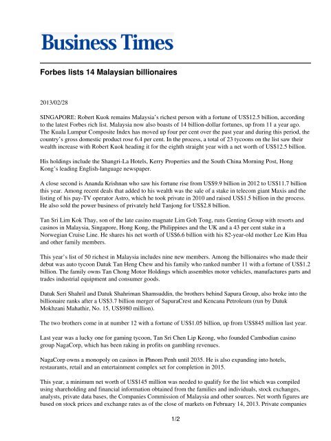 Malaysian tycoon uk gambling