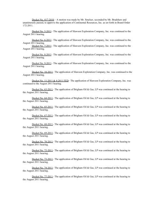 Minutes - Montana Board of Oil and Gas