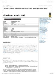 Oberheim Matrix 1000 - Sound Of Music