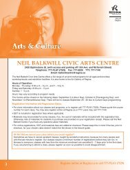 neiL BALkWiLL civic ARts centRe - City of Regina