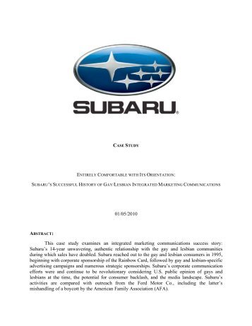 Subaru Case Study - The Arthur Page Society
