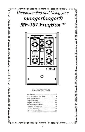 moogerfooger® MF-107 FreqBox™ - Moog Music Inc