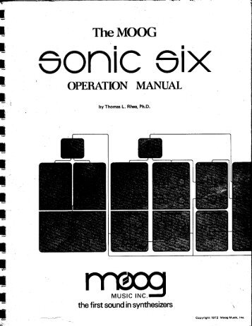 Moog Sonic 6 Operation Manual - Lojinx