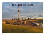 The Sleeping Giant Bakken Oil in Montana