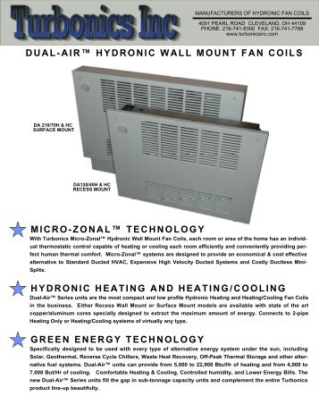 dual air™ heat/cool wall mount - Turbonics