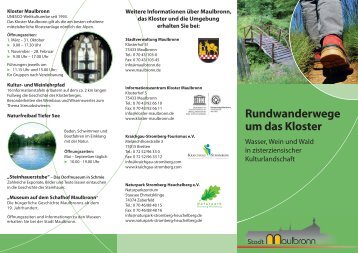 Rundwanderwege um das Kloster - Maulbronn