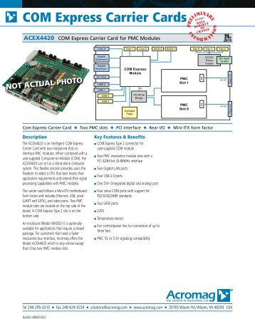 COM Express Carrier Cards - Acal Technology