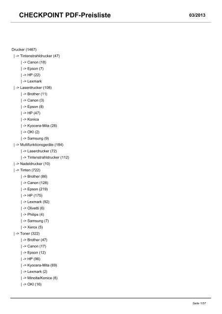 CHECKPOINT PDF-Preisliste - CHECKPOINT Computersysteme ...