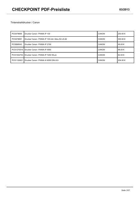 CHECKPOINT PDF-Preisliste - CHECKPOINT Computersysteme ...