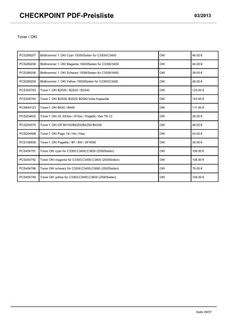 CHECKPOINT PDF-Preisliste - CHECKPOINT Computersysteme ...