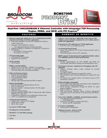 BCM5709S Product Brief - Broadcom