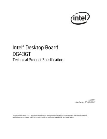 Intel® Desktop Board DG43GT Technical Product Specification