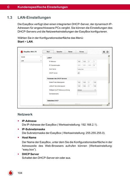 Handbuch EasyBox 904 LTE - Vodafone