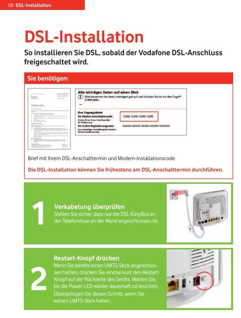 Vodafone DSL-EasyBox 802 Installationsanleitung