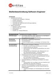 Stellenbeschreibung Software Engineer - Identitas