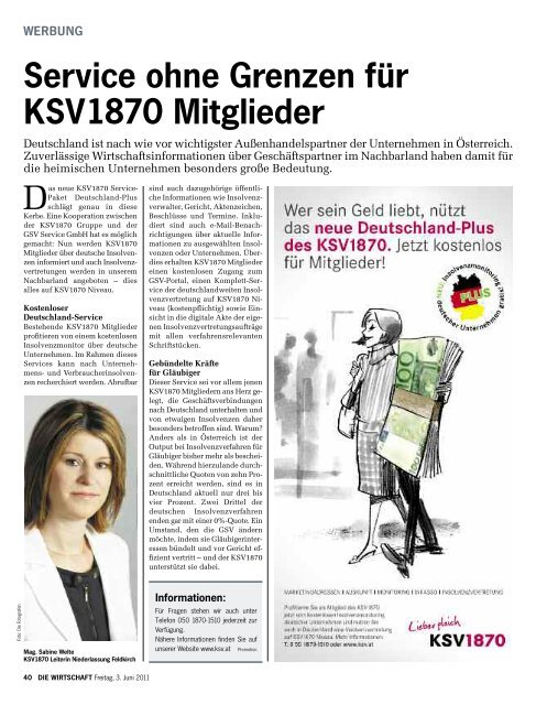 Die Wirtschaft Nr. 22 vom 3. Juni 2011