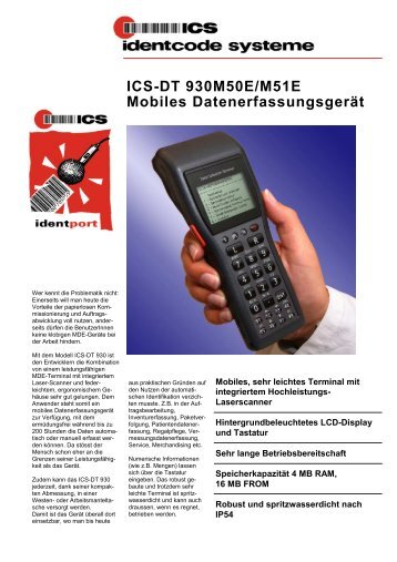ICS-DT 930M50E/M51E Mobiles ... - ICS Identcode Systeme AG