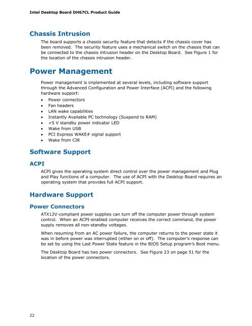 Intel® Desktop Board DH67CL Product Guide