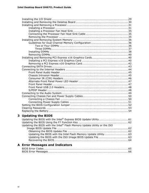 Intel® Desktop Board DH67CL Product Guide