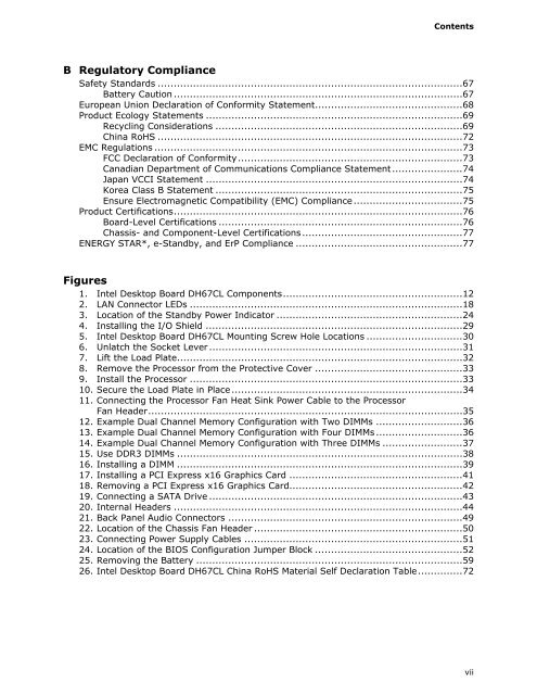 Intel® Desktop Board DH67CL Product Guide