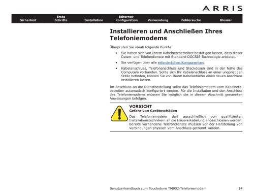 Touchstone® TM902-Telefoniemodem - Arris