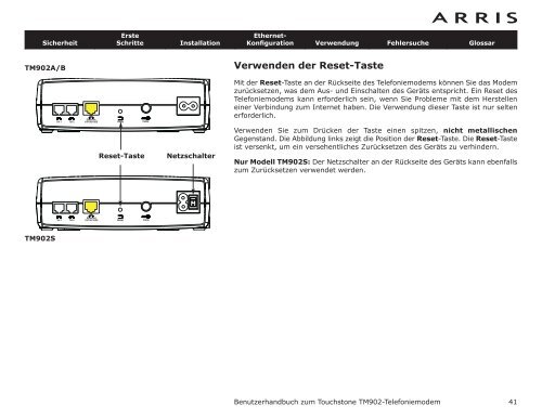 Touchstone® TM902-Telefoniemodem - Arris