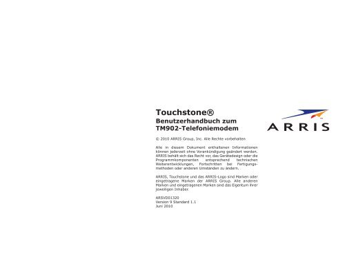 Touchstone® TM902-Telefoniemodem - Arris